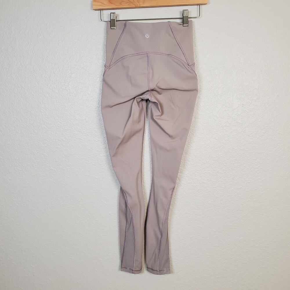 Lululemon Leggings Womens 2 Train Times 7/8 Dark Chrome Yoga Run Workout 25" - Picture 2 of 8